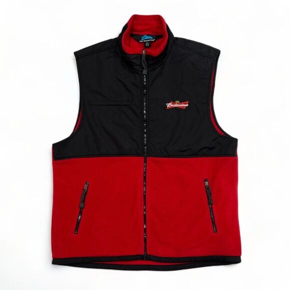 Budweiser Beer Red Fleece Vest by Tri-Mountain Size 2XL - Picture 1 of 10